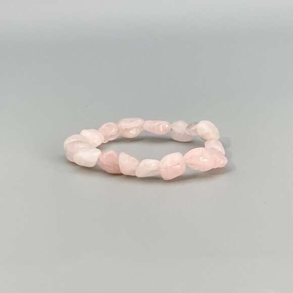 Rose Quartz Chakra Boho Stretch Bracelet, The Stone of Love, Anniversary Gift Id - Picture 1 of 9